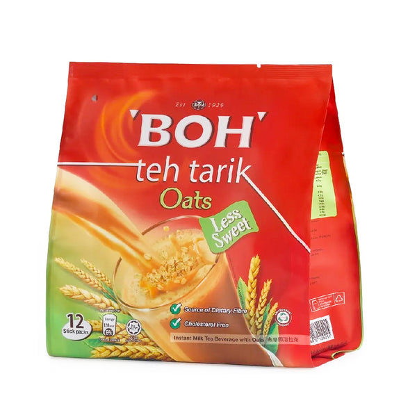 Boh Teh Tarik Kurang Manis Oats Instant Drink 26g x 12