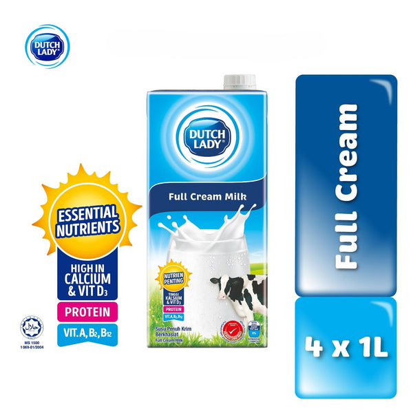 Dutch Lady UHT Full Cream Milk 1L x 4 (highest price)