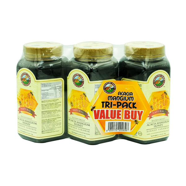 Country Farm Organic Natural Rainforest Acacia Mangium Honey 1kg x 3 (highest price)