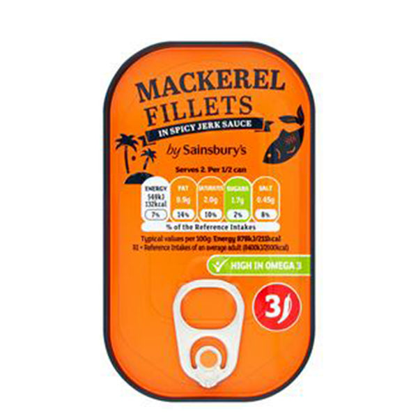 Sainsburys Mackerel Fillet In Spicy Jerk Sauce 125g (highest price)
