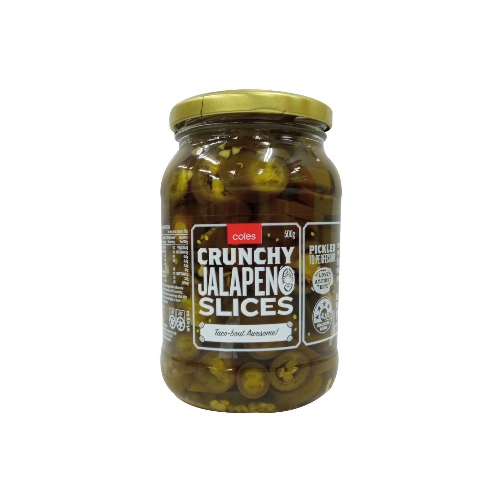 Coles Sliced Crunchy Jalapenos 500g