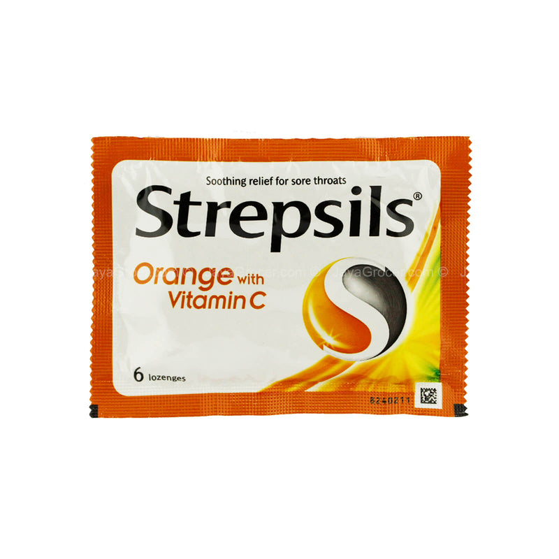 Strepsils Orange Lozenge with Vitamin C 6pcs/pack