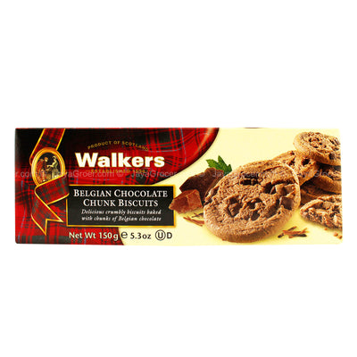 Walkers Belgian Chocolate Chunk Biscuits 150g
