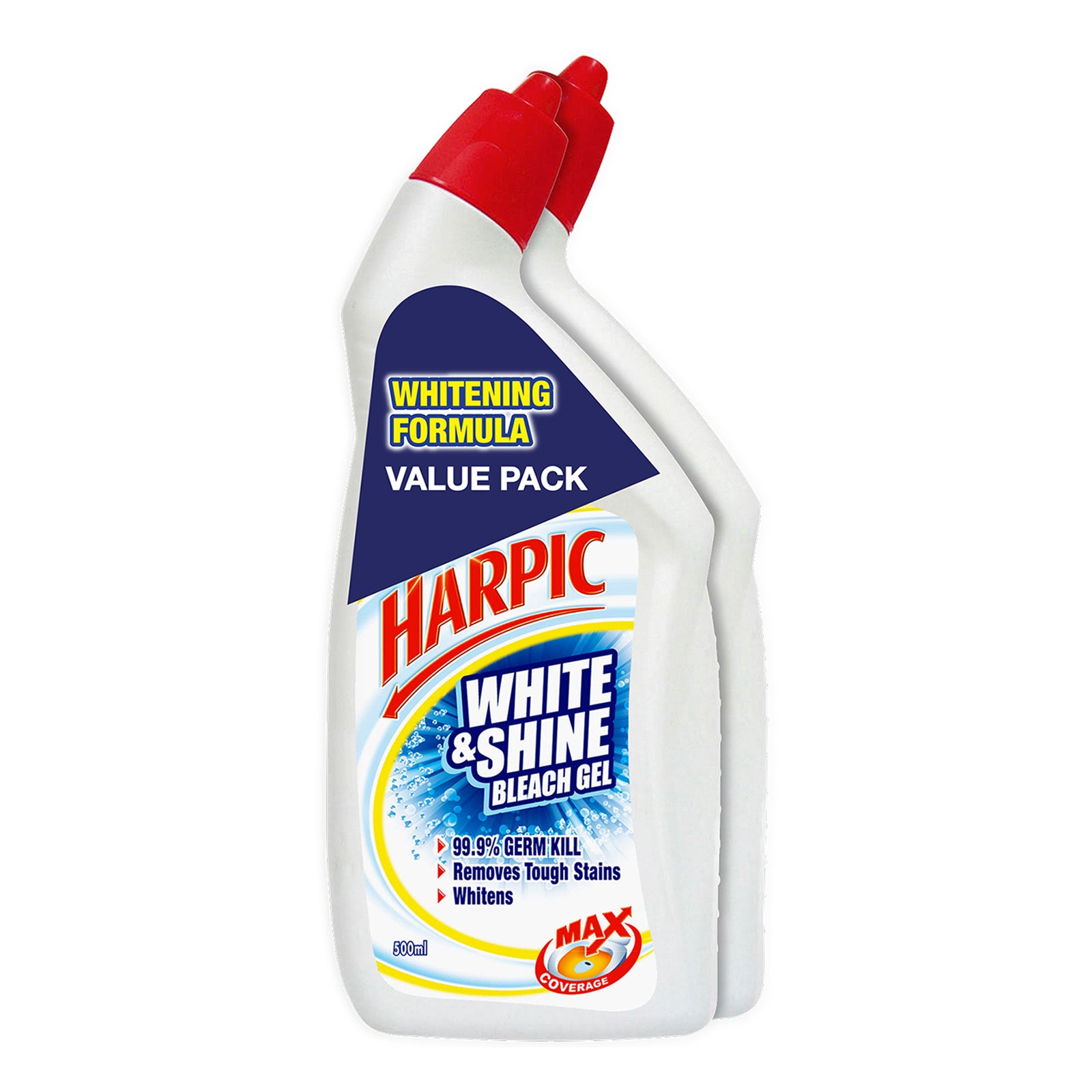 Harpic White and Shine Bleach Gel Toilet Cleaner 500ml x 2