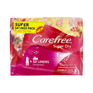 Carefree Super Dry Unscented Panty Liners 50pcs/pack