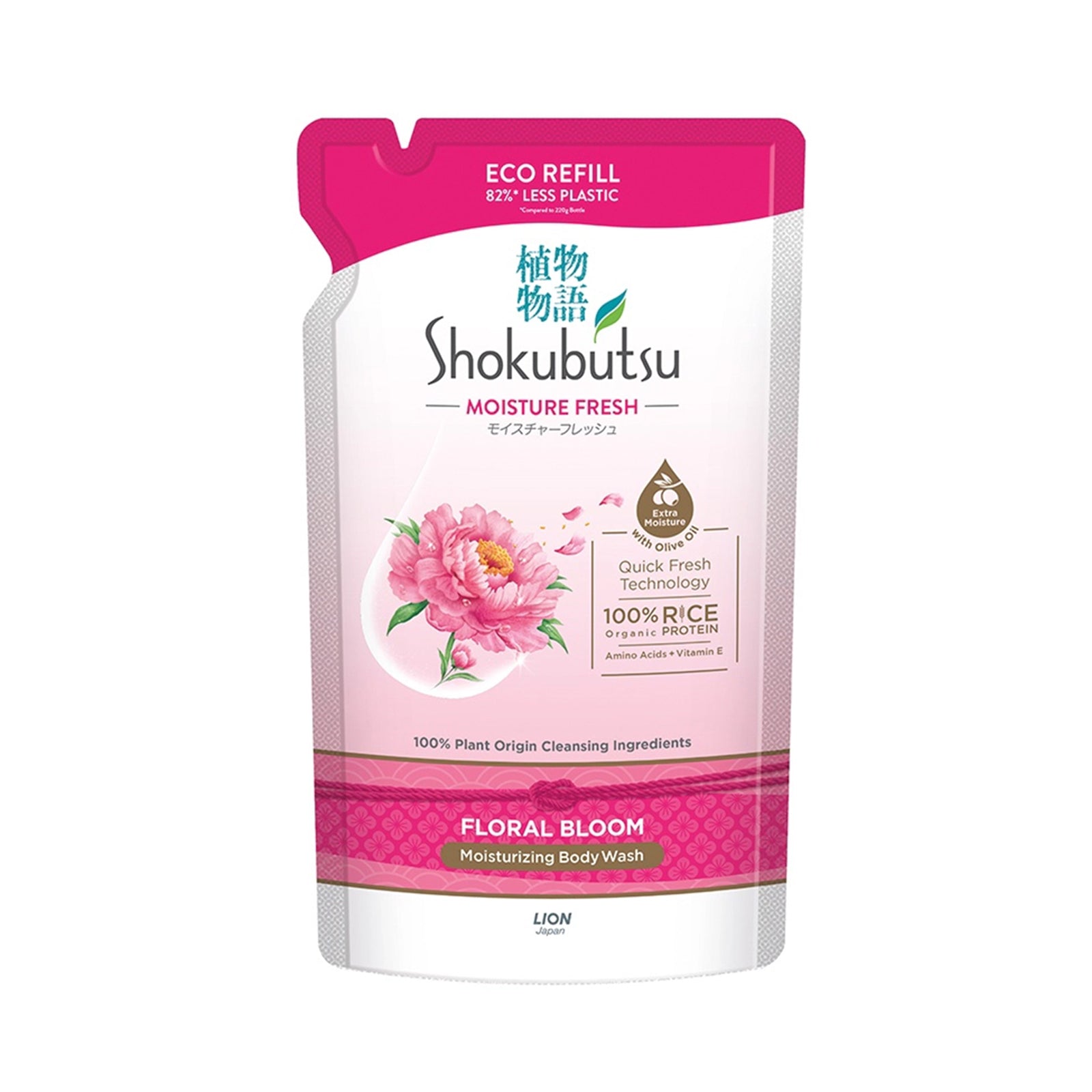 Shokubutsu Floral Bloom Moisture Fresh Shower Foam Refill 500g