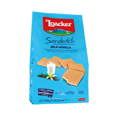 Loacker Quadratini Milk Vanilla Sandwich Waffer 200g