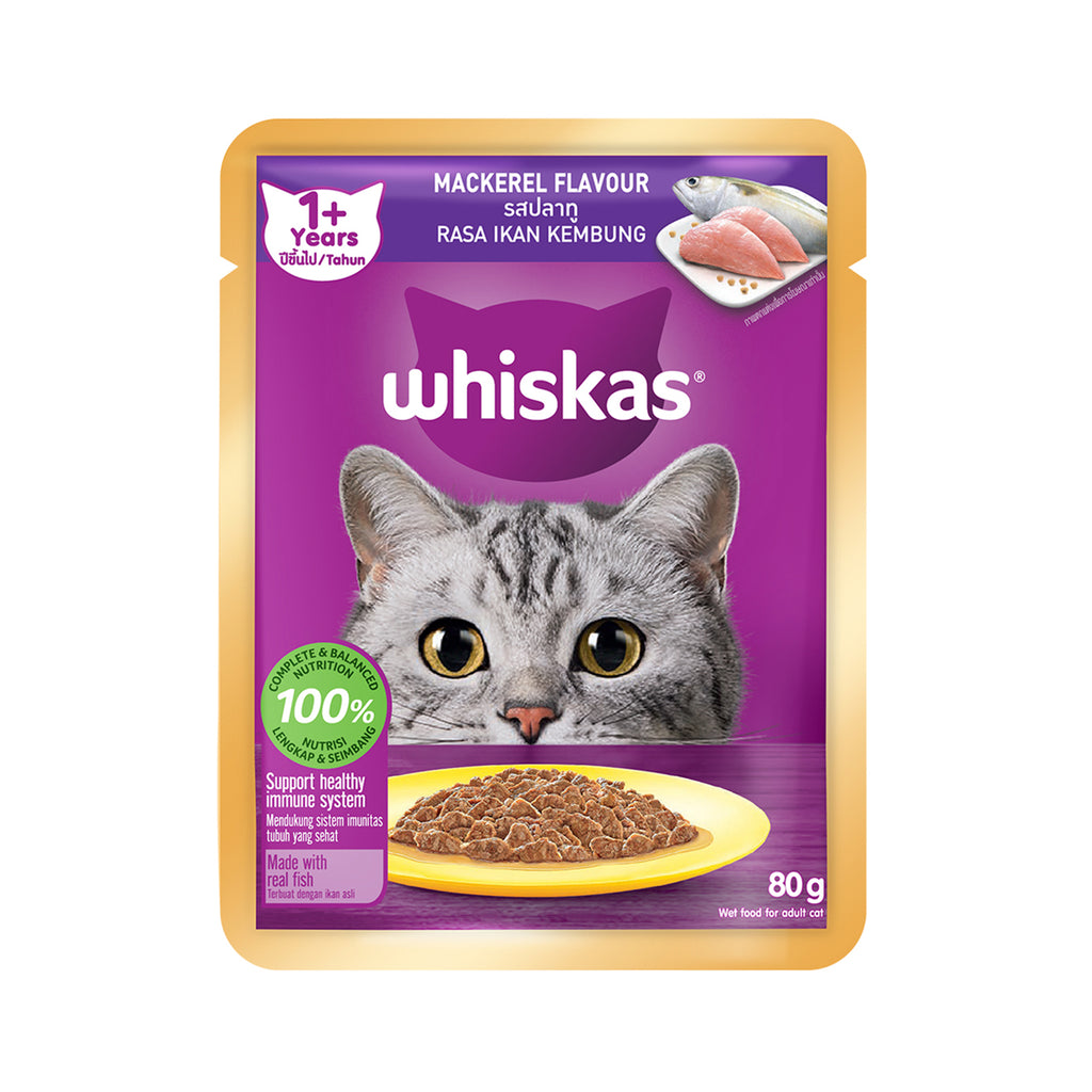 Whiskas Pouch Real Fish Mackerel 80g