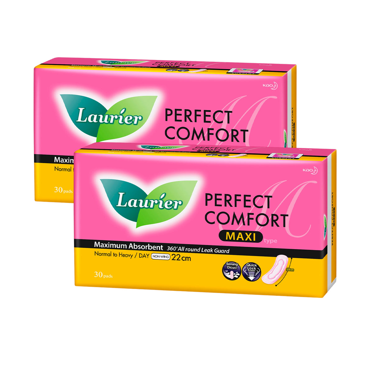 Laurier Perfect Comfort Maxi Sanitary Pad 30pcs x 2