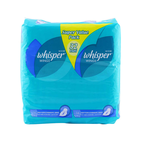 Whisper Heavy Flow & Overnight 16pcs/pack x 2 (highest price)