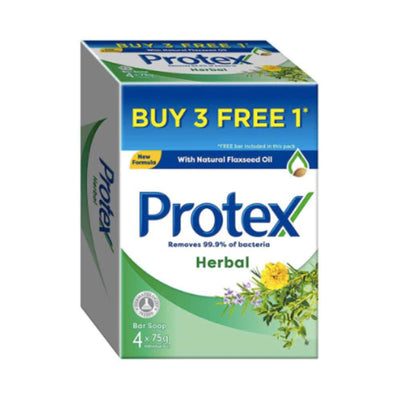 Protex Herbal Soap Bar 75g x 3 + 1
