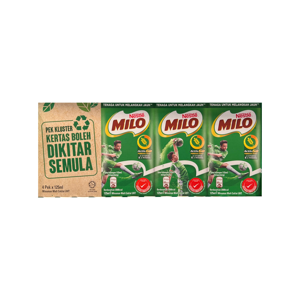 Milo Activ-Go Ready-to-Drink Chocolate Malt Drink 125ml x 4