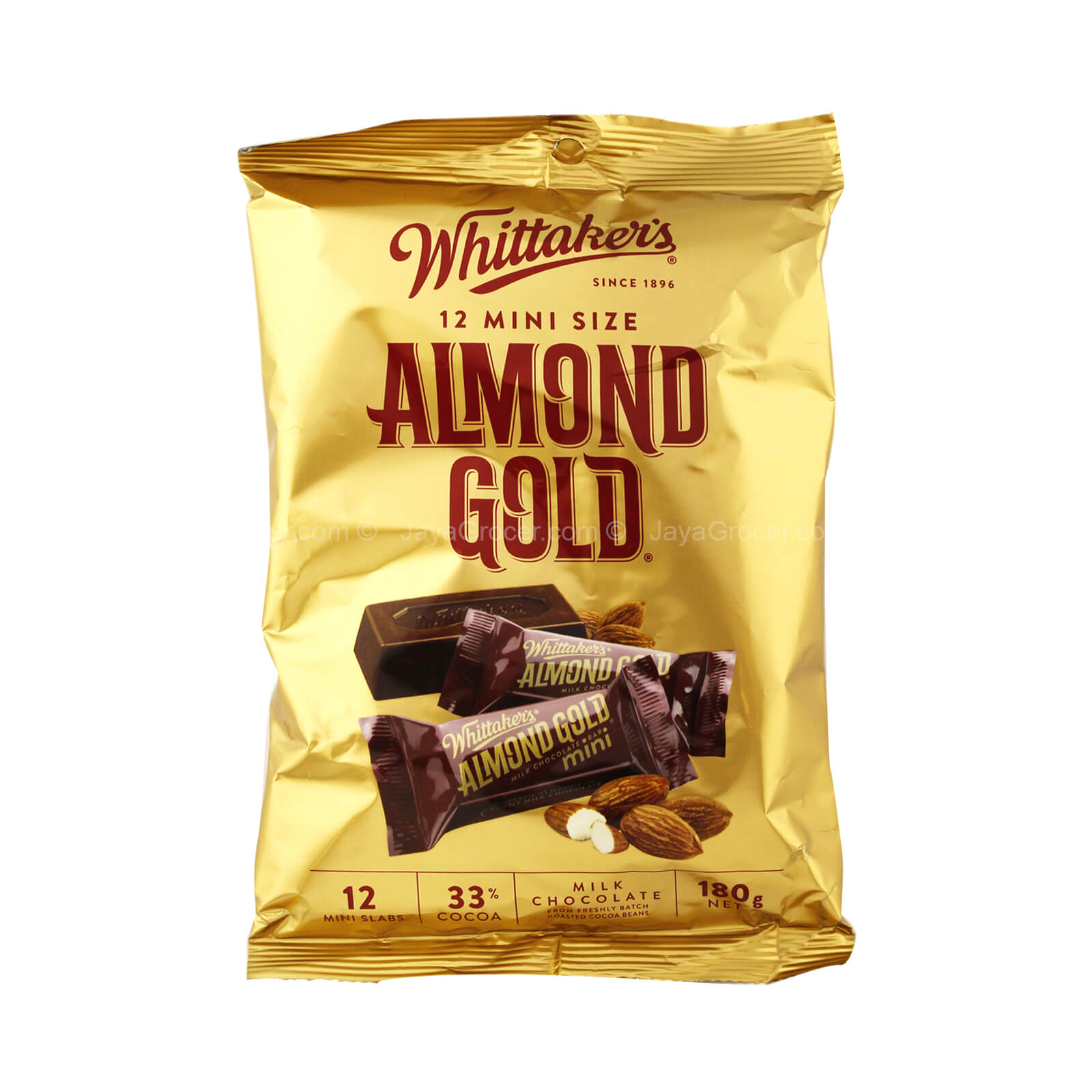 Whittakers Mini Almond Gold Milk Chocolate Bar Share Bag 180g