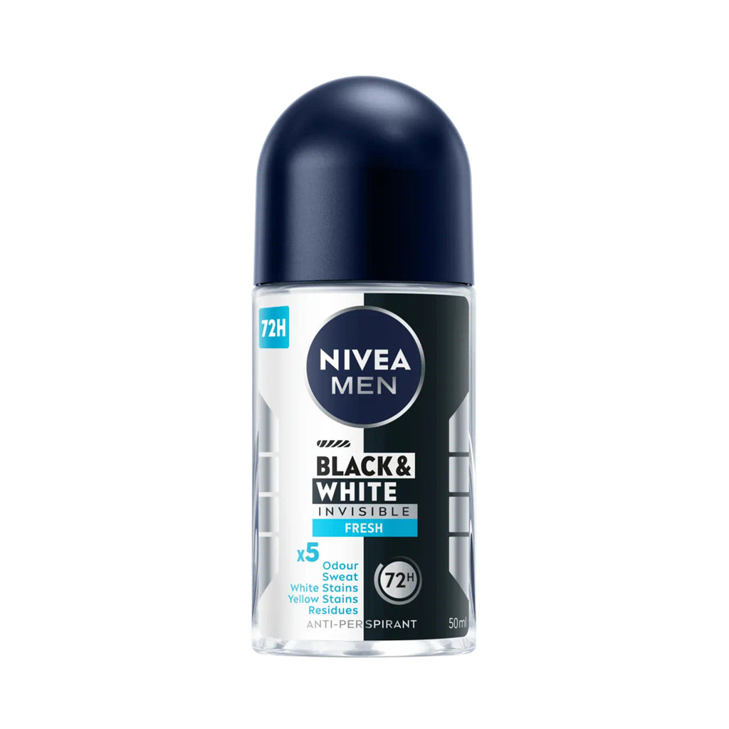 Nivea Men Invisible Black and White Anti-Perspirant Roll-On Deodorant 50ml