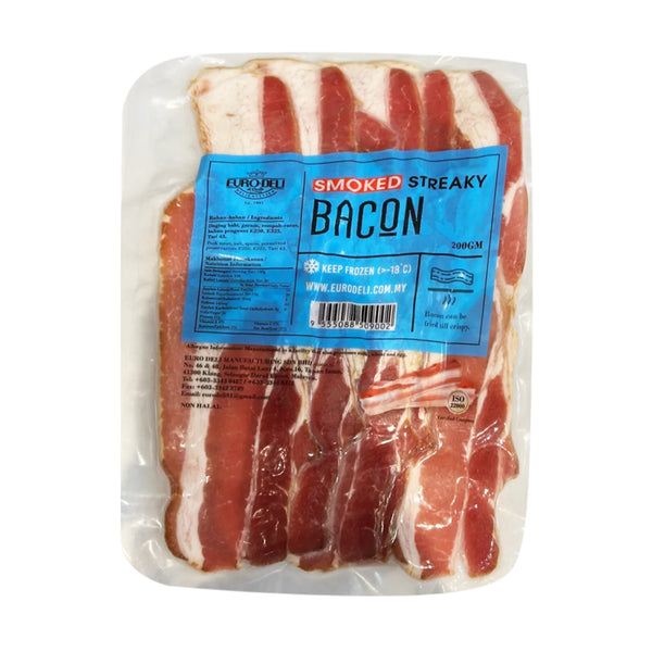 [NON-HALAL] Euro Deli Smoked Streaky Bacon 200g (highest price)