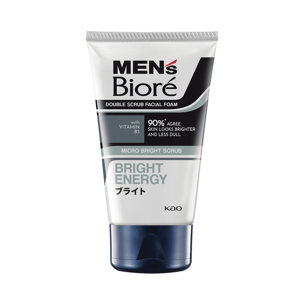 Biore Men's Double Scrub Bright Clean Facial Foam 100g