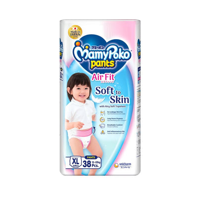 Mamy Poko Air Fit Pants Girl Diapers (Extra Large) 38pcs/pack