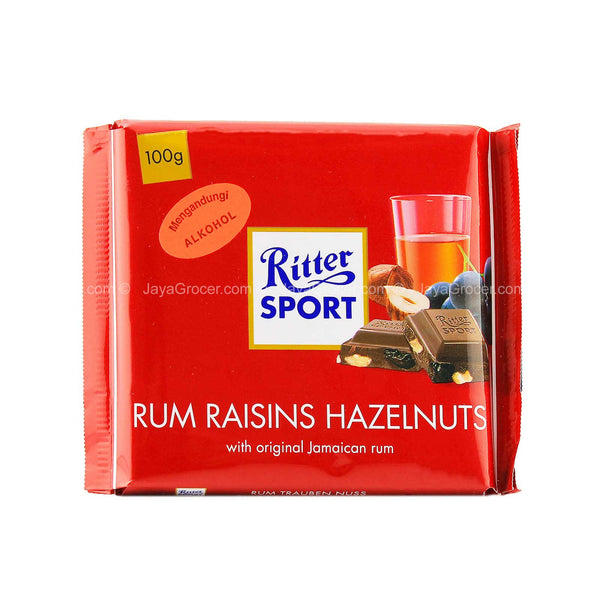 [NON-HALAL] Ritter Sport Rum-Rasin and Hazelnut Chocolate Bar 100g