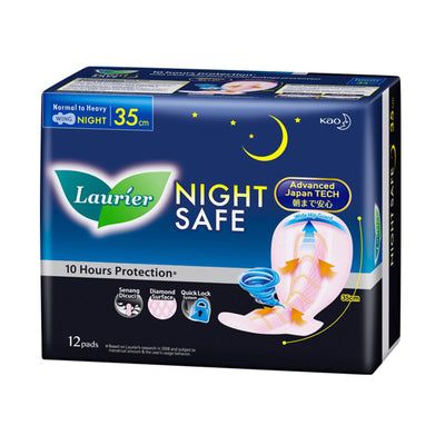 Laurier Night Safe Wing Pad 35cm x 12pads
