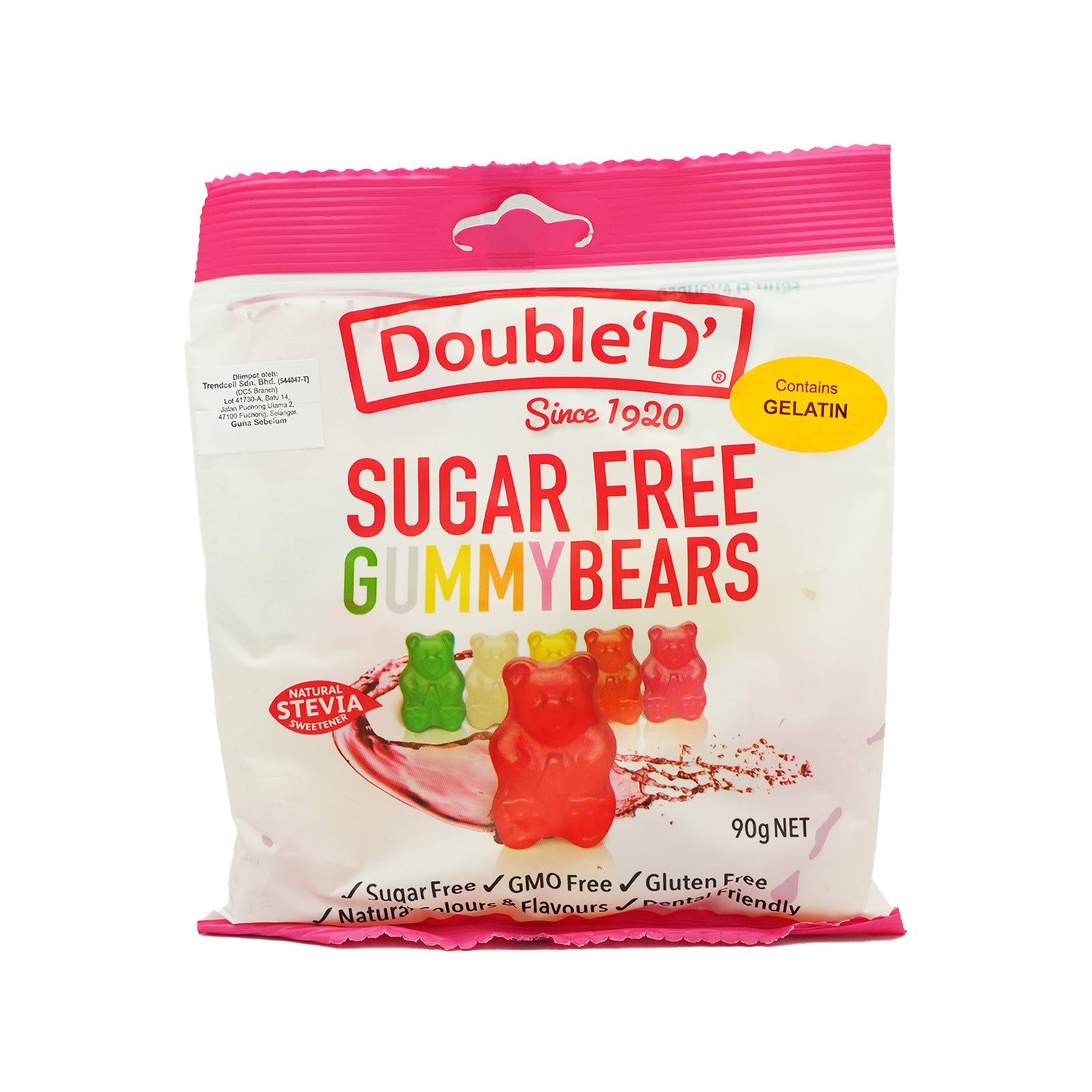 Double 'D' Sugar Free Gummy Bears 90g