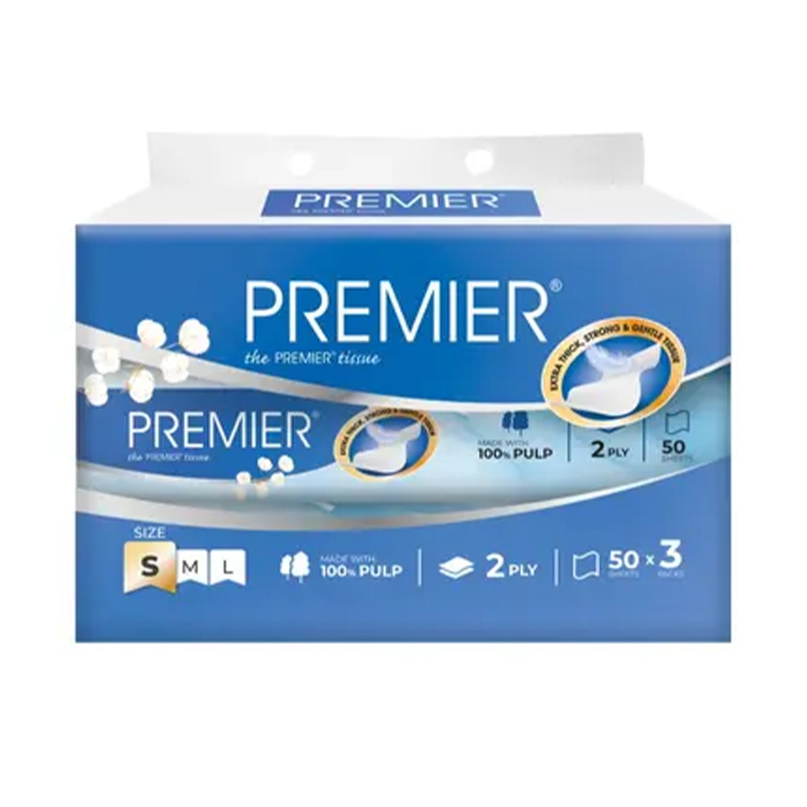 Premier Colour Soft Pack Tissue 50sheets x 3packs