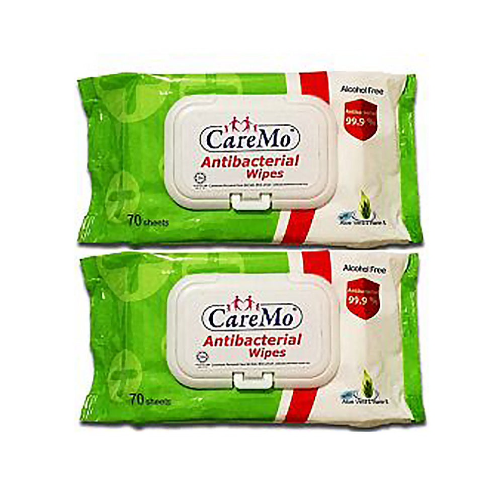 Caremo Anti-Bacterial Wipes 70pcs x 2