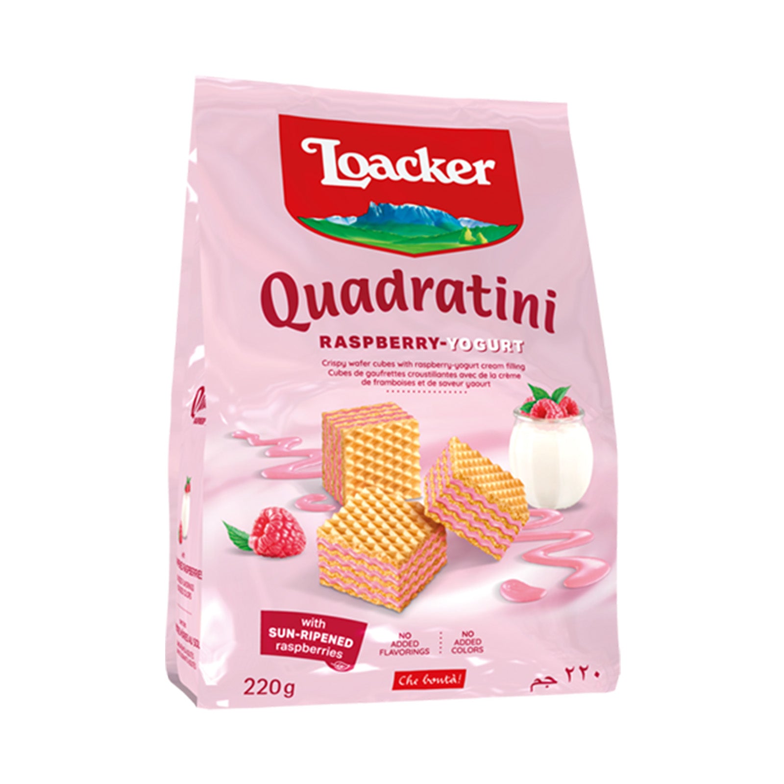 Loacker Quadratini Raspberry Yoghurt Wafer Cookies 220g