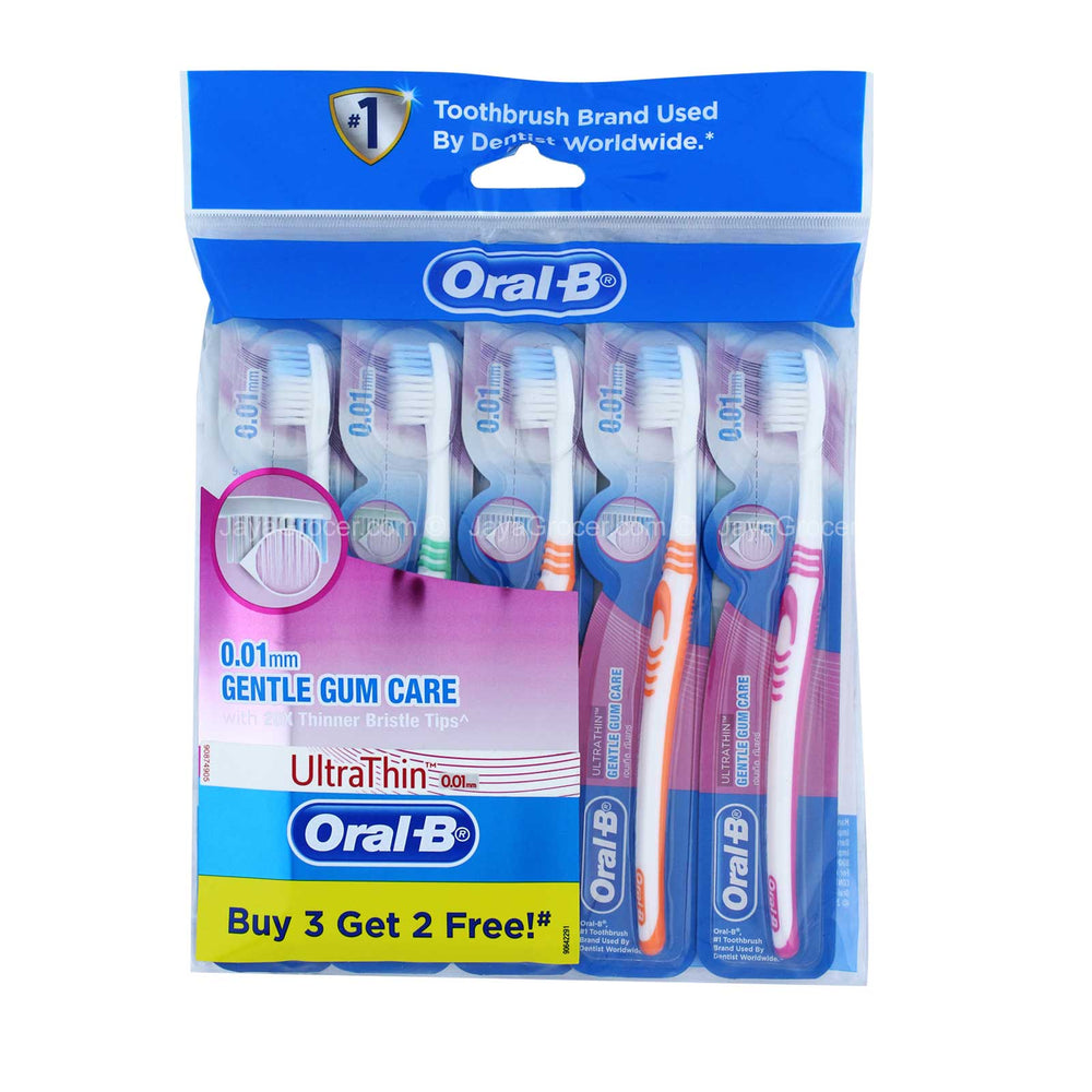 Oral-B Ultra Thin Gentle Gum Toothbrush Buy 3 Get 2 Free 1pack