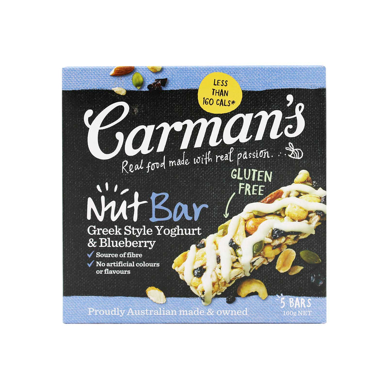 Carman's Greek Style Yogurt and Blueberry Nut Bars 160g