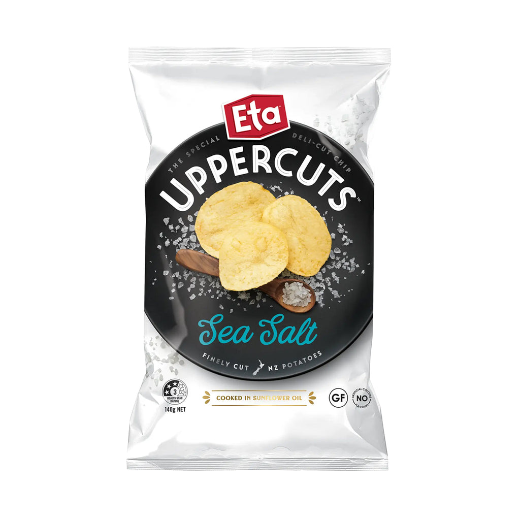 Eta Uppercuts Deli Cut Sea Salt Potato Chips 140g