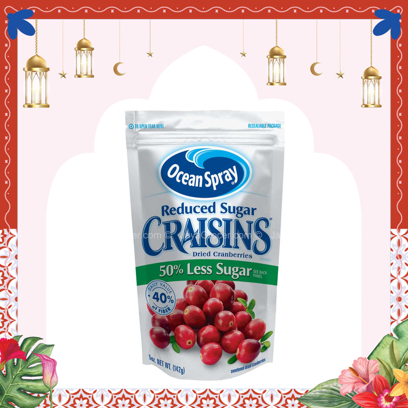 Ocean Spray Reduced Sugar Craisins Dried Cranberries with 50% Less Sugar 142g