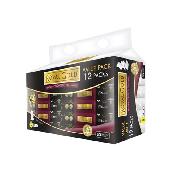 Royal Gold Lux White Tissue Soft Pack 3Ply 50pcs x 12 (highest price)
