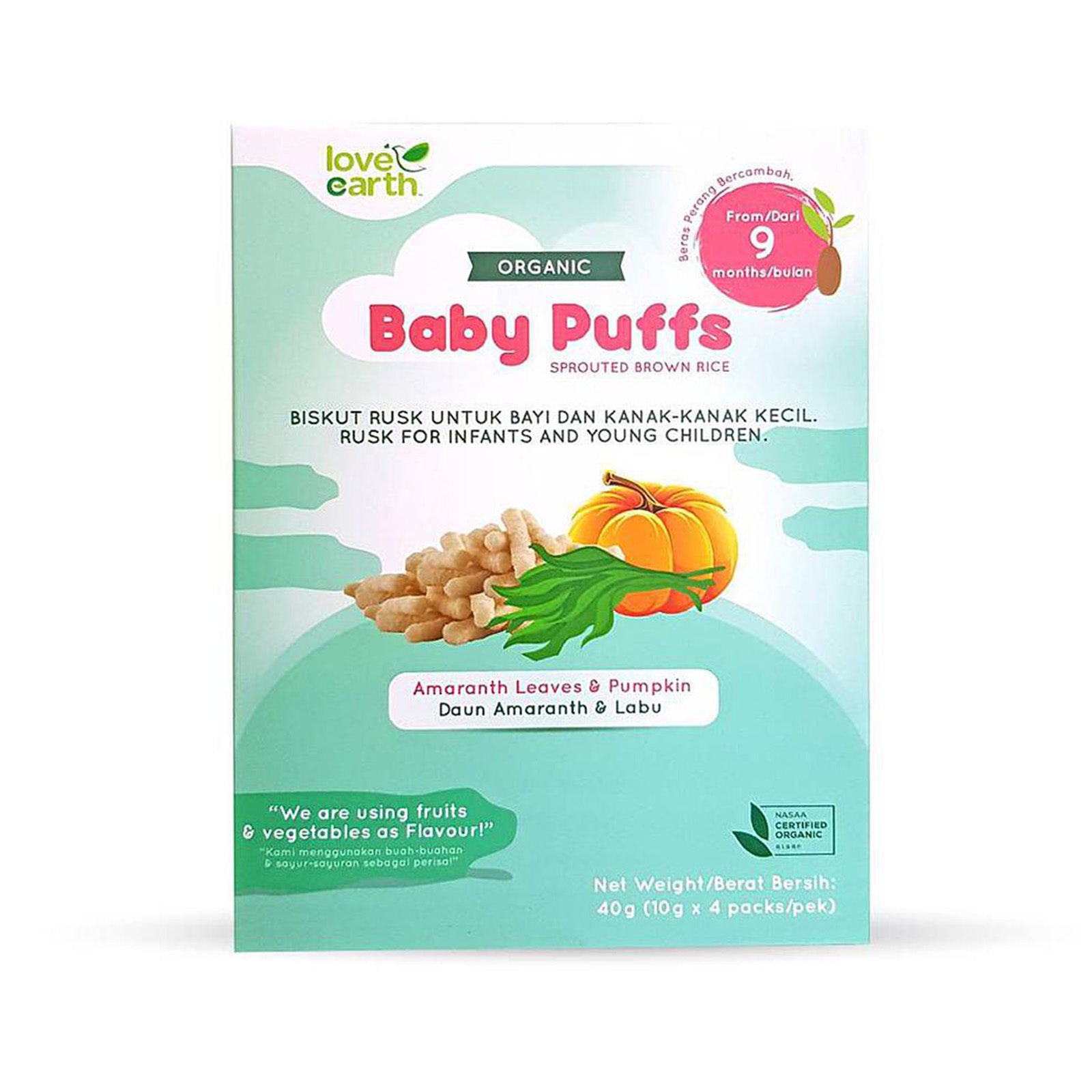 Love Earth Pumpkin And Amaranth Baby Puff 40g