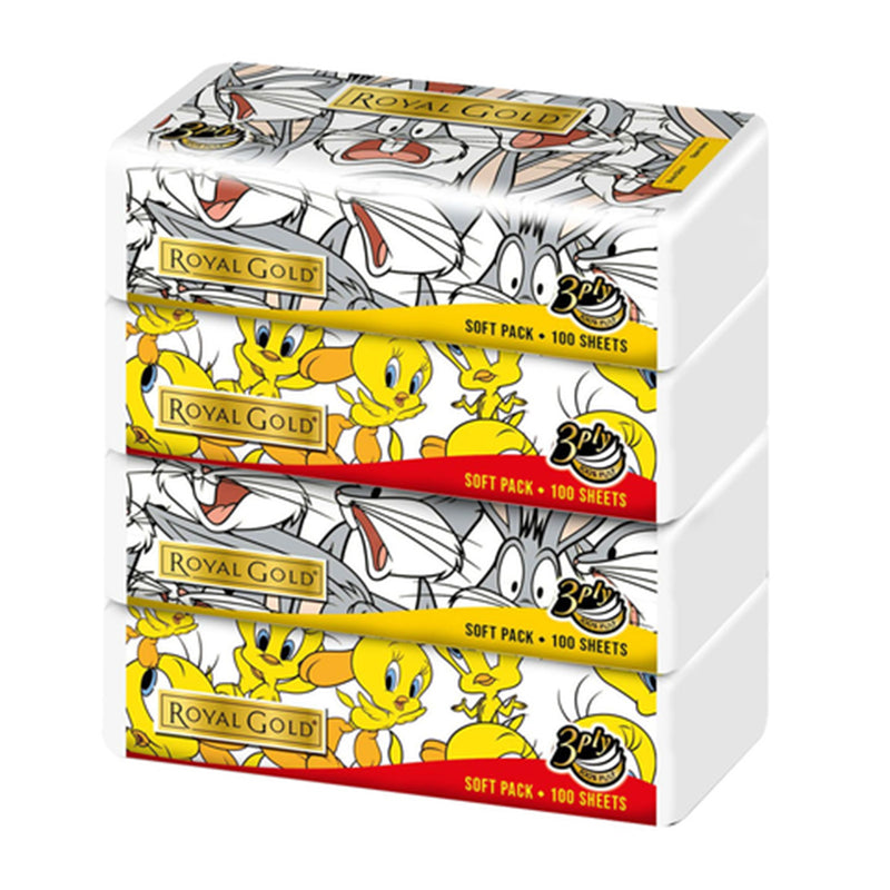 Royal Gold Looney Soft pack 3Ply 100pcs x 4