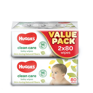 Huggies Baby Wipe Clean Care 80pcs x 2