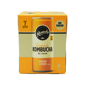 Remedy Organic Kombucha Ginger Lemon 250ml
