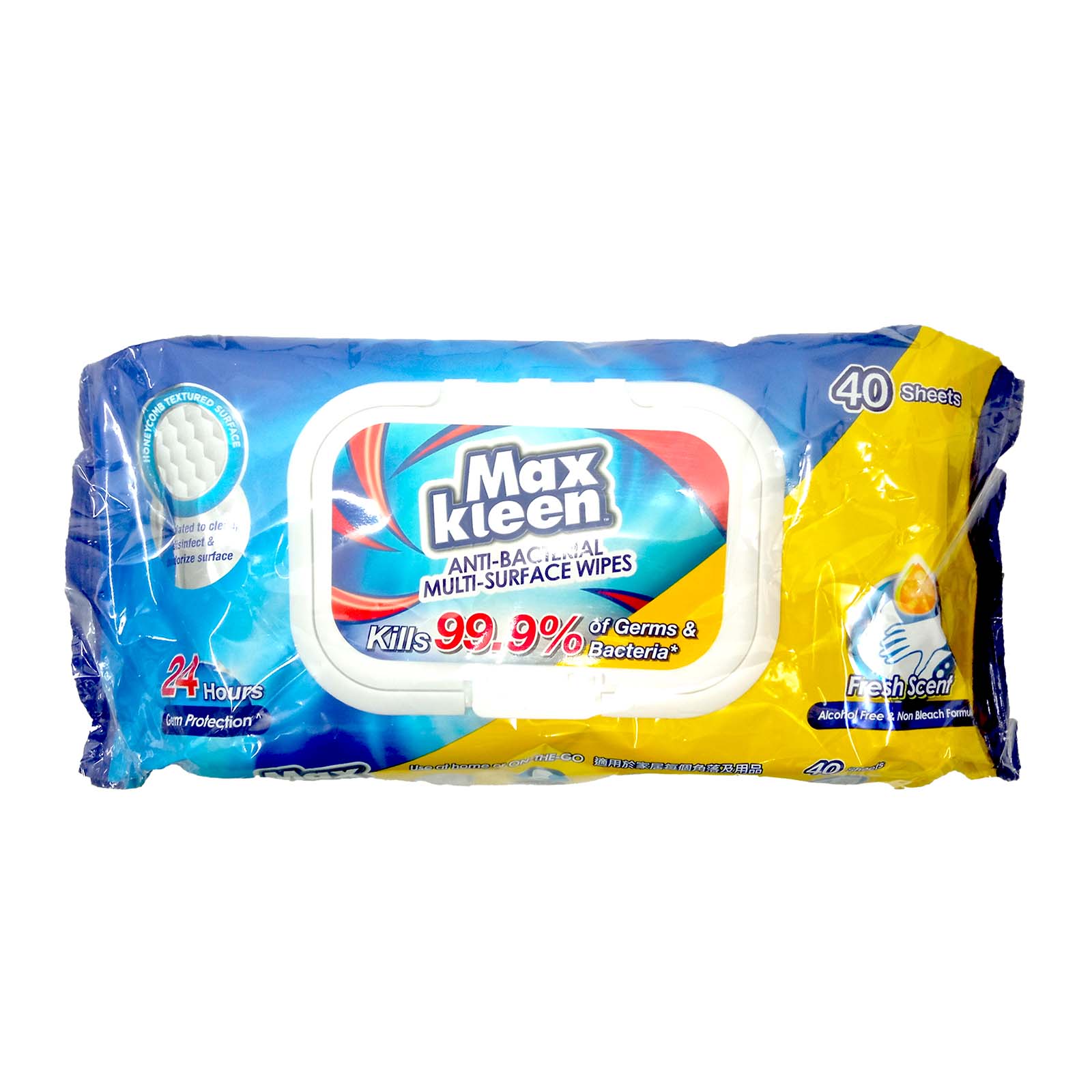 Maxkleen 9 Anti-Bacterial Multi-Surface Wipes 40pcs x 2