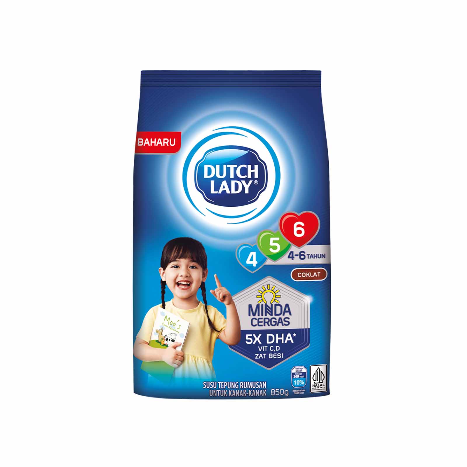 Dutch Lady 456 Chocolate Growing Up Milk 850g