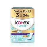 Kotex Liner Herbal Cool Longer And Wider 24sheets x 3