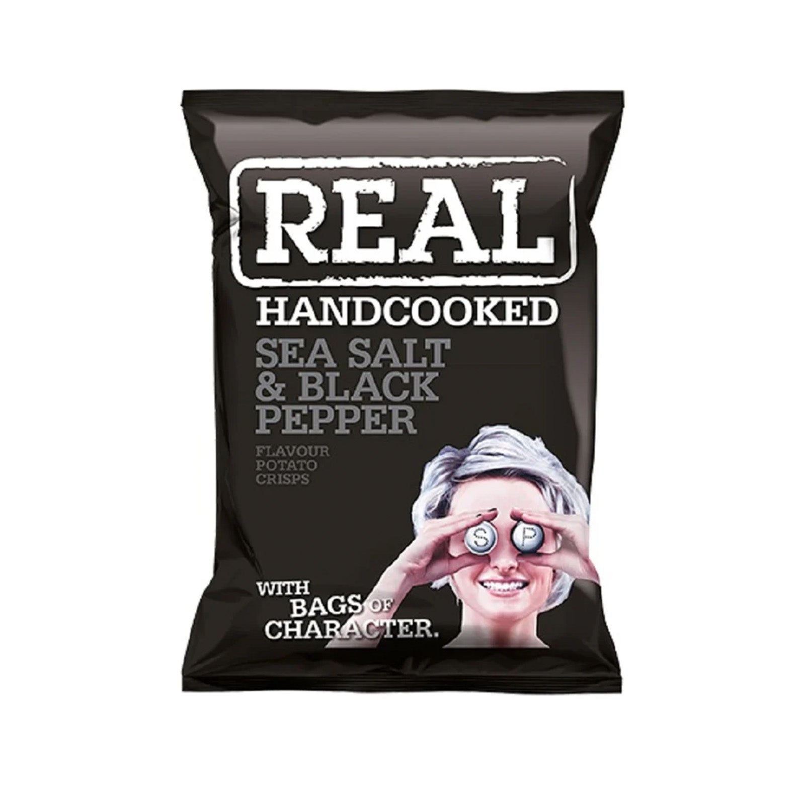 Real Handcooked Sea Salt & Black Pepper Flavour Potato Crisps 150g