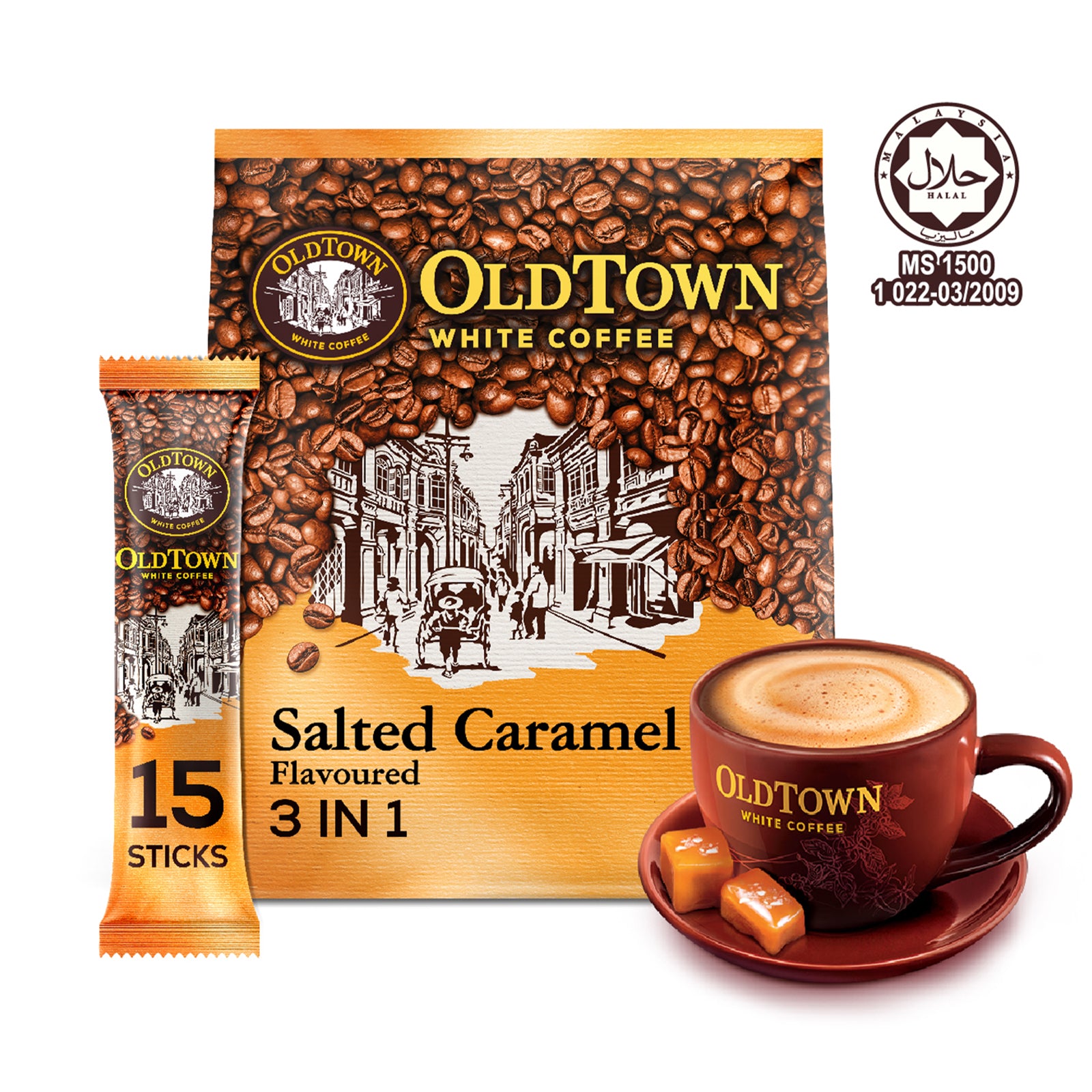 Old Town White Coffee 3 in 1 Salted Caramel  31.6g x 15