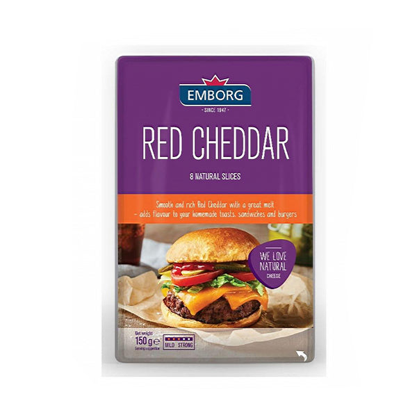 Emborg Red Cheddar Natural Sliced Cheese 150g
