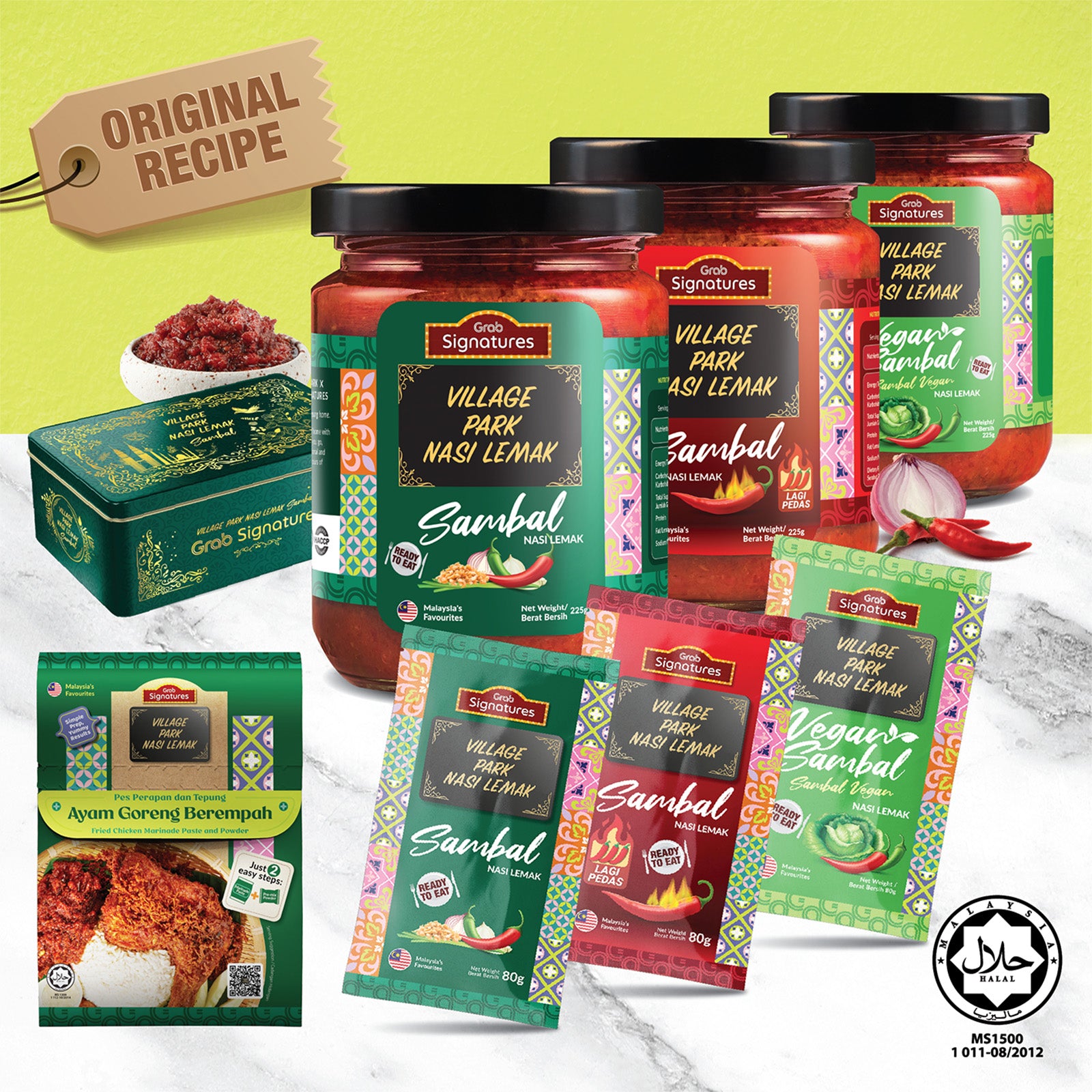 Grab Signatures Village Park Nasi Lemak Original Sambal Jar 225g