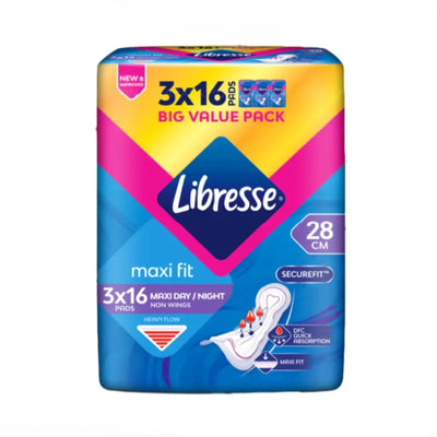 Libresse Maxi Non Wing Sanitary Pad 28cm 16pcs x 3