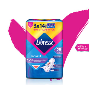 Libresse Maxi Wing Sanitary Pad 28cm 14pcs x 3