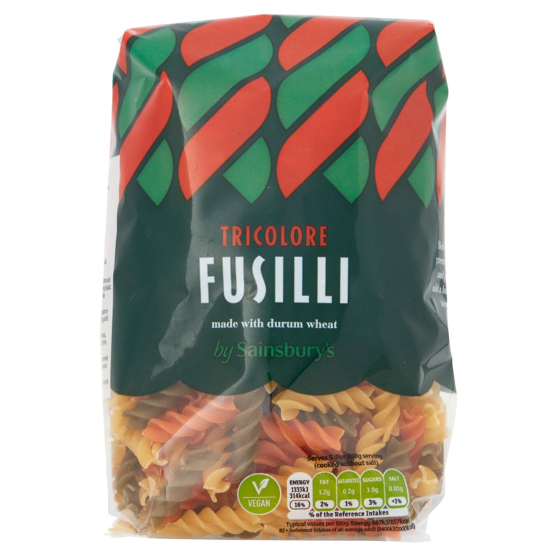 Sainsburys Fusilli Tricolore 500g