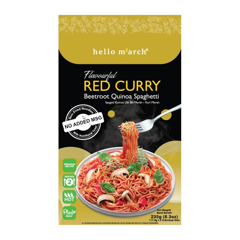 Hello M'arch Red Curry Beetroot Quinoa Spaghetti 235g