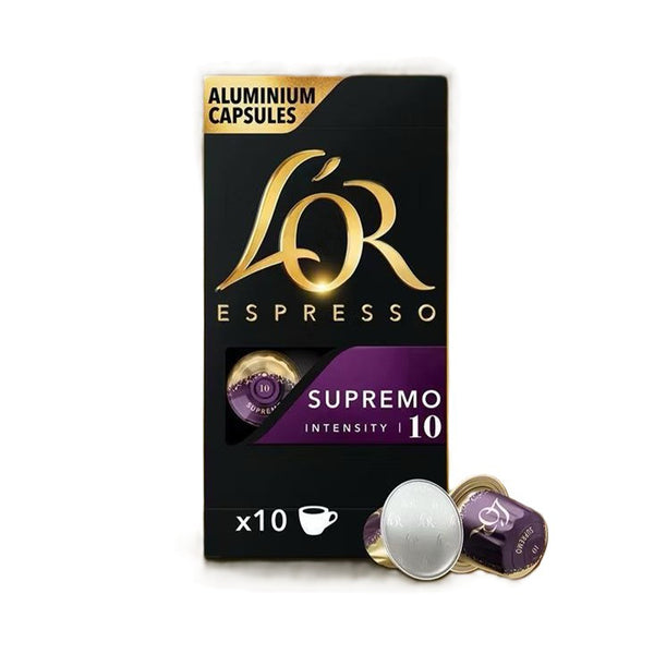 Lor Espresso Supremo Intensity 10 Coffee Capsules Compatible with Nespresso Original Coffee Machines, 10pcs/pack
