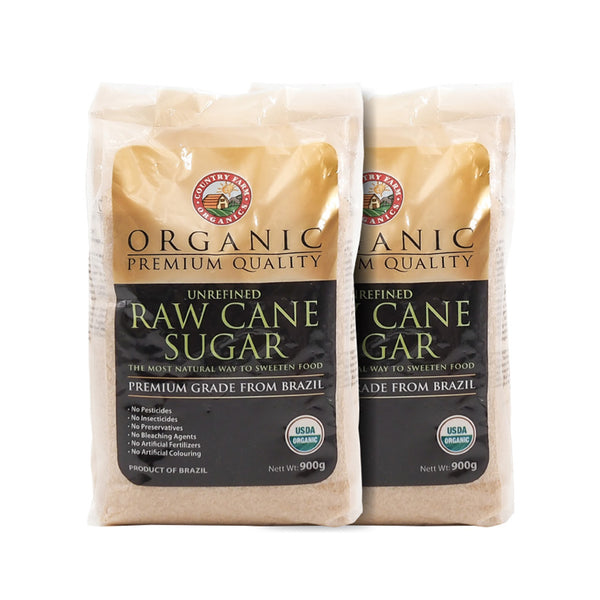 Country Farm Organic Raw Cane Sugar (Packet) 900 x 2 (highest price)