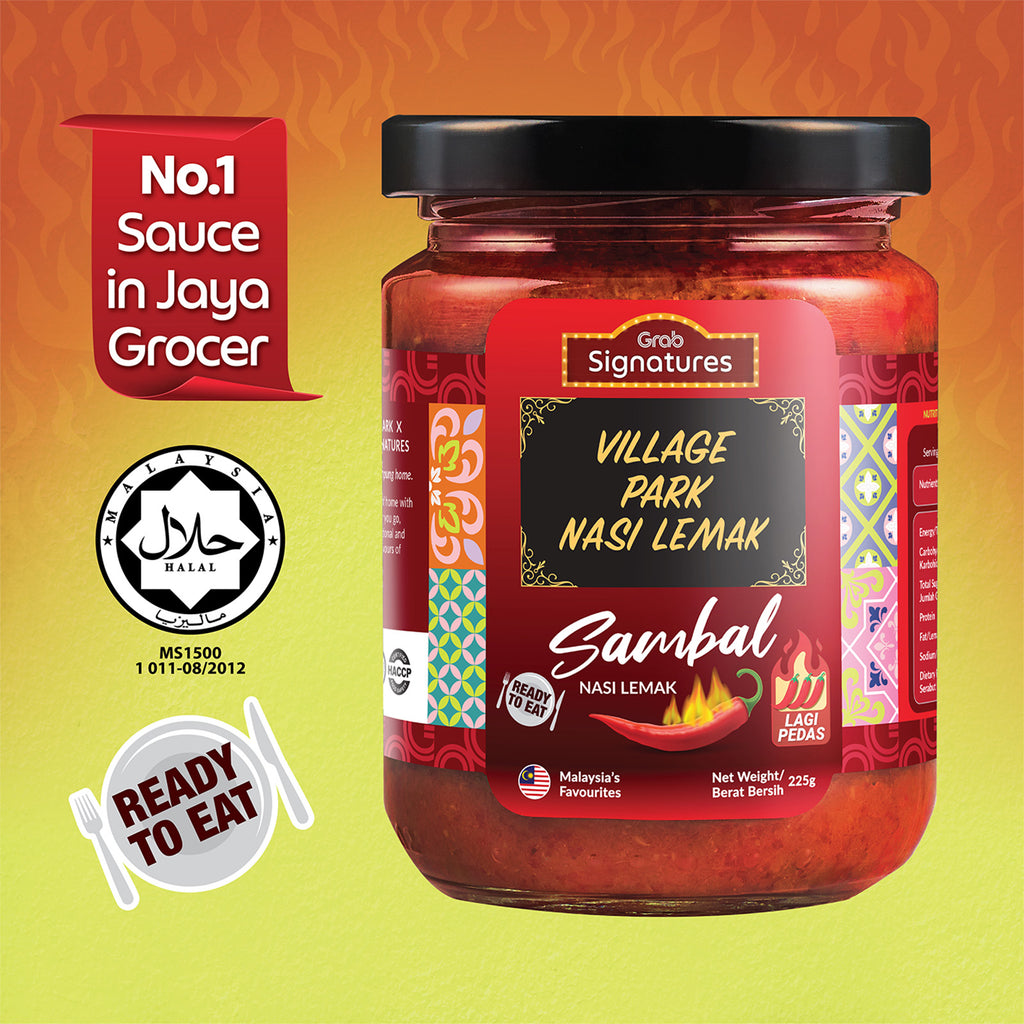 Grab Signatures Village Park Nasi Lemak Lagi Pedas Sambal Jar 225g